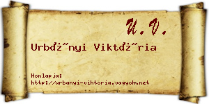 Urbányi Viktória névjegykártya